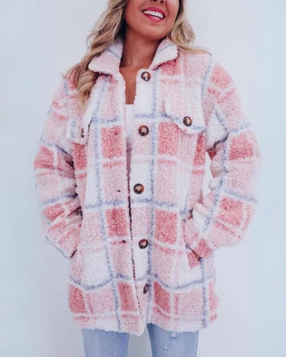 Norma | Fleece Plaid Jacket