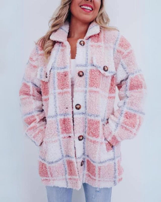 Norma | Fleece Plaid Jacket