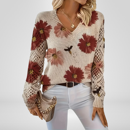 Luana | Floral Knit Sweater