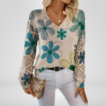 Luana | Floral Knit Sweater