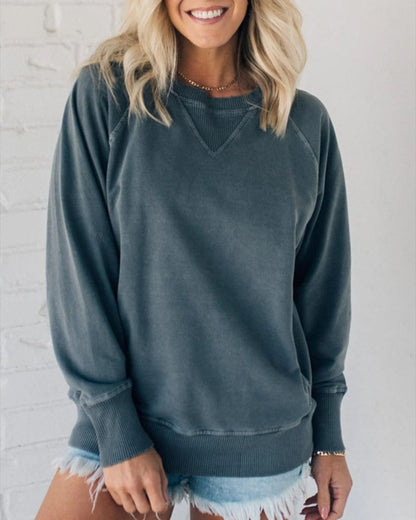 Hermia | Ribbed Accent Pocketed Pullover
