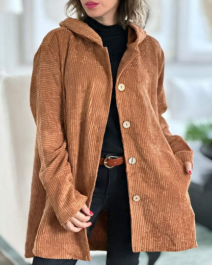 Floryn | Cozy Corduroy Hooded Jacket