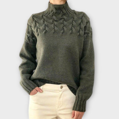 Kathrin | Women's Sweater with Cable Knit Detail