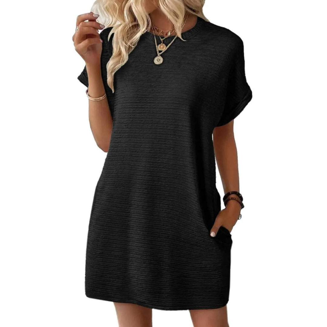 Evasha | Casual Round Neck Summer Dress