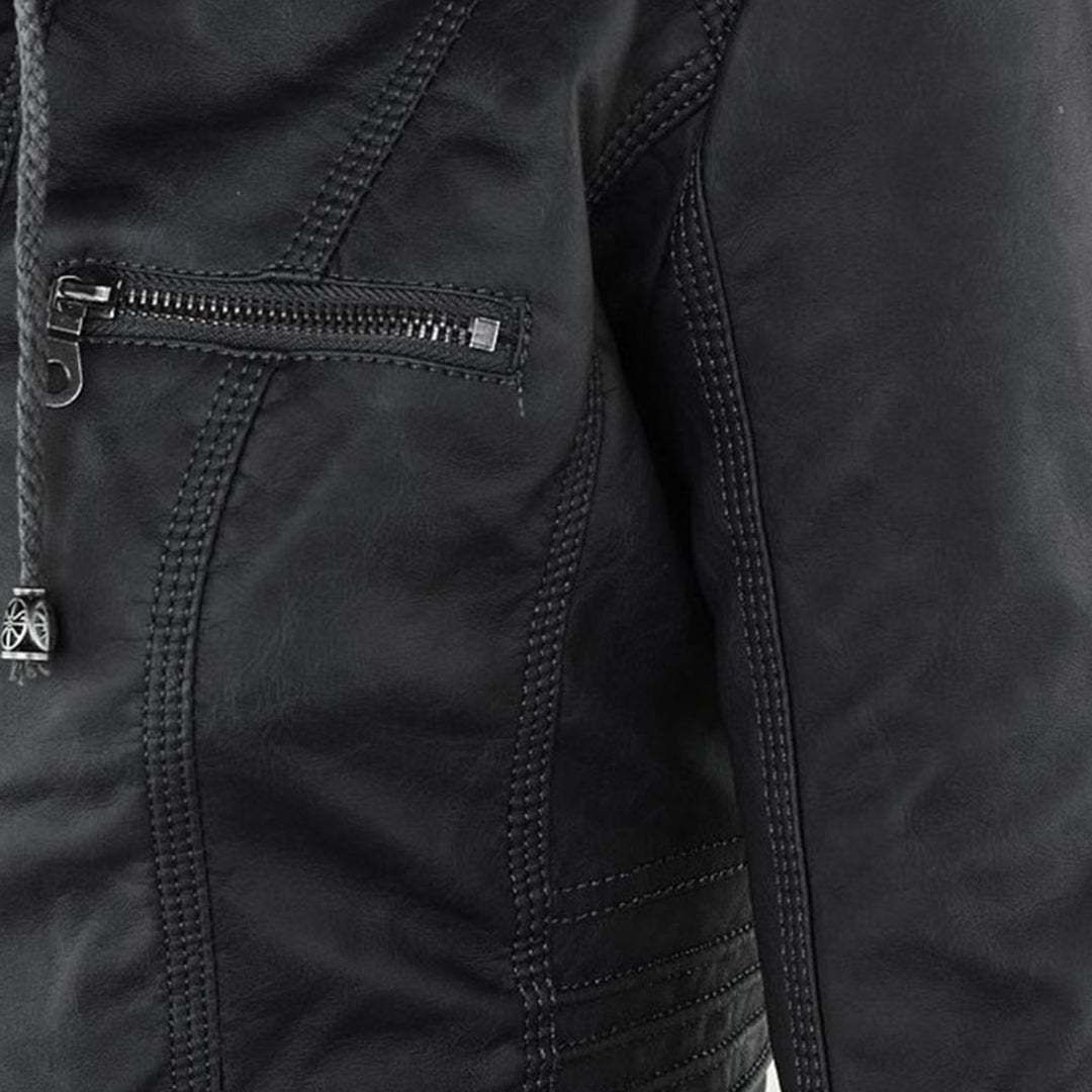 Odessa | Waterproof Leather Jacket with Hood