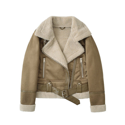 Flor | Suede Velvet Fur Lambswool Jacket