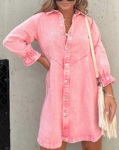 Gayelle | Denim Dress Shirt Long Sleeve